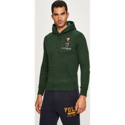 Polo Ralph Lauren - Bluza. Zielone bluzy męskie Polo Ralph Lauren, s, z aplikacjami, z bawełny, z kapturem, bez rękawów, z kapturem. Za 729,90 zł.