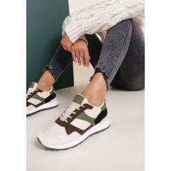 Beżowo-Zielone Sneakersy Mhyrrahne. Brązowe sneakersy damskie Renee. Za 99,99 zł.