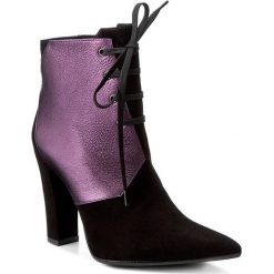 Buty zimowe damskie: Botki BALDOWSKI – W00167-1770-002 Zamsz Czarny/Mustang Fiolet