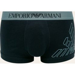 Emporio Armani - Bokserki. Białe bokserki męskie Emporio Armani, z nadrukiem, z elastanu. W wyprzedaży za 79,90 zł.