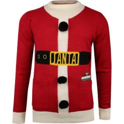 Świąteczny Sweter Świętego Mikołaja, Śmieszny, Pompony -Brave Soul- Męski SWBRSAW19JINGLESred. Swetry męskie Brave Soul, m, bez wzorów, wizytowe, bez kołnierzyka, bez kaptura. Za 119,00 zł.