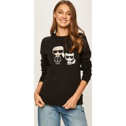 Karl Lagerfeld - Bluza. Czarne bluzy damskie KARL LAGERFELD, s, z aplikacjami, z bawełny, bez rękawów, bez kaptura. Za 799,90 zł.