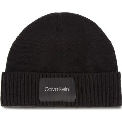 Czapka CALVIN KLEIN - Cuff Beanie K50K504093 001. Czarne czapki męskie Calvin Klein, bez wzorów, z wełny. Za 179,00 zł.