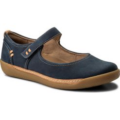 Półbuty CLARKS - Un Haven Strap 261340034 Navy Nubuck. Niebieskie półbuty damskie skórzane Clarks, na płaskiej podeszwie. W wyprzedaży za 229,00 zł.