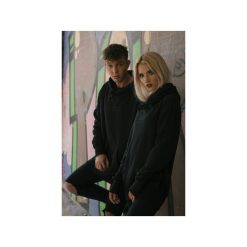 Bluza Hoodie Classic Black. Czarne bluzy damskie marki Harp Team, s, z nadrukiem, z bawełny, z długim rękawem, długie. Za 229,00 zł.