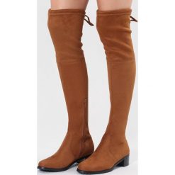 Camelowe Kozaki Certitude. Brązowe buty zimowe damskie vices, z materiału, na obcasie. Za 149,99 zł.