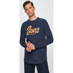 Only & Sons - Bluza. Niebieskie bluzy męskie Only & Sons, xl, z nadrukiem, z bawełny, z okrągłym kołnierzem, bez rękawów, bez kaptura. W wyprzedaży za 39,90 zł.