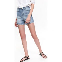Jeansowe szorty damskie. Niebieskie szorty damskie Top Secret, na lato, s, bez wzorów, z jeansu. W wyprzedaży za 44,99 zł.