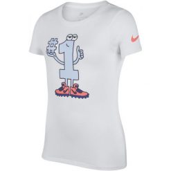 Nike T-Shirt Damski G Nsw Tee Number One, White Royal Tint Xl. Białe bluzki dziewczęce Nike, z nadrukiem, bez kołnierzyka, bez rękawów, bez kaptura. W wyprzedaży za 58,00 zł.