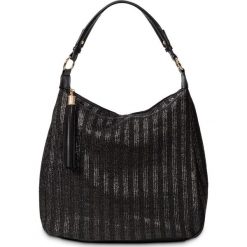 Torba shopper słomkowa z chwostem bonprix czarno-złoty kolor. Czarne shopper bag damskie bonprix. Za 37,99 zł.