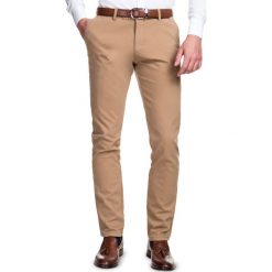 Spodnie STEFANO SMES000083. Brązowe spodnie męskie Giacomo Conti, na co dzień, m, bez wzorów, z bawełny. Za 259,00 zł.