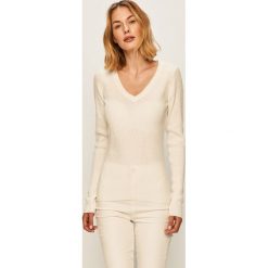 Brave Soul - Sweter. Białe swetry damskie Brave Soul, s, bez wzorów, z dzianiny, z długim rękawem, długie, bez kaptura. Za 79,90 zł.