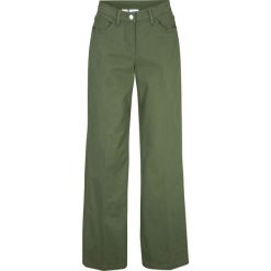 Spodnie Marlena bonprix ciemny khaki. Zielone spodnie damskie bonprix. Za 54,99 zł.