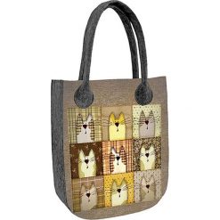 Torebka "City" w kolorze szarym ze wzorem - (S)35 x (W)42 x (G)10 cm. Szare torebki klasyczne damskie Bertoni, z materiału. W wyprzedaży za 57,95 zł.