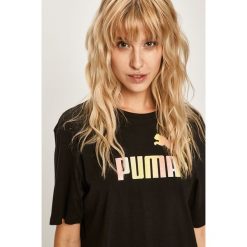 Puma - T-shirt. Białe bluzki damskie Puma, s, z nadrukiem, z bawełny, z okrągłym kołnierzem. W wyprzedaży za 69,90 zł.