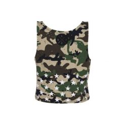 Summer Top Camo. Zielone bluzki damskie Who cares, bez wzorów, bez kołnierzyka. Za 64,99 zł.