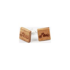 Drewniane spinki do mankietów #9. Pomarańczowe spinki do mankietów męskie marki The bow bow ties, srebrne. Za 69,00 zł.