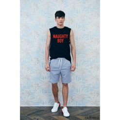 Tank-Top czarny NAUGHTY BOY. Czarne t-shirty męskie Pakamera, m, z aplikacjami, bez kołnierzyka. Za 129,00 zł.