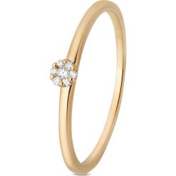 RABAT Pierścionek Złoty - złoto 585, Brylant 0,03ct. Żółte pierścionki damskie W.KRUK, z brylantem, złote. W wyprzedaży za 499,00 zł.