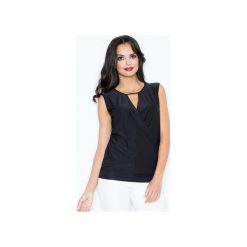 Bluzka M337 Czarny. Czarne bluzki damskie FIGL, s, bez wzorów, eleganckie, z klasycznym kołnierzykiem, bez rękawów. Za 79,00 zł.