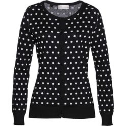 Sweter rozpinany bonprix czarno-biały. Czarne kardigany damskie marki bonprix, klasyczne. Za 79,99 zł.
