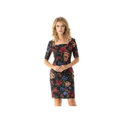 Dopasowana sukienka z kwadratowym dekoltem Roxie ED027-2. Czarne sukienki damskie marki Ella dora, xl, bez wzorów, bez kołnierzyka, bez rękawów, dopasowane. Za 229,00 zł.