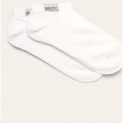Calvin Klein - Stopki (2-pack). Białe skarpetki damskie Calvin Klein, bez wzorów, z elastanu. Za 59,90 zł.