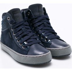Geox - Trampki dziecięce Kalispera. Szare buty sportowe dziewczęce marki Geox, z materiału, na sznurówki. W wyprzedaży za 229,90 zł.