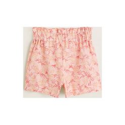 Mango Kids - Szorty dziecięce Palm 80-104 cm. Różowe spodenki dziewczęce Mango Kids, bez wzorów, z bawełny, casualowe. W wyprzedaży za 29,90 zł.