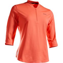 Koszulka tenisowa rękaw 3/4 Dry 900 damska. Różowe t-shirty damskie ARTENGO, bez wzorów, z elastanu, bez kołnierzyka, bez rękawów, bez kaptura, tenisowe. Za 79,99 zł.