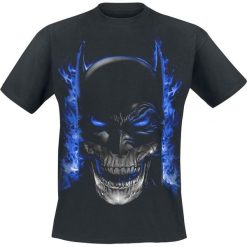 Batman Cowl, Skull And Flames T-Shirt czarny. Czarne t-shirty męskie marki Batman, l, z nadrukiem, z okrągłym kołnierzem. Za 74,90 zł.