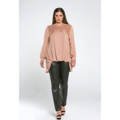 Bluzy rozpinane damskie: Bluza z okrągłym dekoltem, jednokolorowa, długi rękaw
