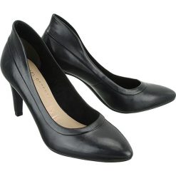 TAMARIS 22419-21 black leather, czółenka damskie. Czarne czółenka damskie Tamaris, bez wzorów, ze skóry, bez obcasa, na obcasie. Za 249,90 zł.