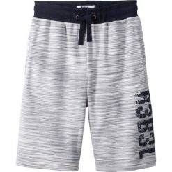 Bermudy dresowe bonprix niebiesko-biel wełny melanż. Niebieskie dresy chłopięce marki bonprix, melanż, z dresówki. Za 44,99 zł.