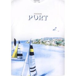 Mayoral - T-shirt dziecięcy 128-172 cm. Białe t-shirty chłopięce Mayoral, z nadrukiem, z bawełny, bez rękawów. Za 69,90 zł.