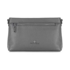 Torebki klasyczne damskie: Skórzana torebka w kolorze szarym – (S)26 x (W)17 x (G)6 cm