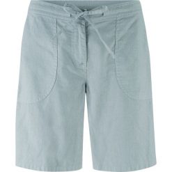 Bermudy lniane z szerokimi nogawkami bonprix srebrnoszary. Spodnie damskie bonprix. Za 54,99 zł.