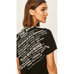 Diesel - T-shirt. Czarne bluzki damskie Diesel, s, bez wzorów, z elastanu, casualowe, z okrągłym kołnierzem, z krótkim rękawem. W wyprzedaży za 269,90 zł.