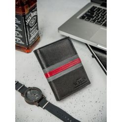 Ekskluzywny portfel skórzany męski skóra naturalna. Czarne portfele męskie ALWAYS WILD, bez wzorów, ze skóry. Za 49,90 zł.