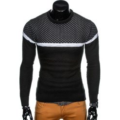 SWETER MĘSKI E131 - CZARNY. Czarne swetry klasyczne męskie marki Inny, m, z bawełny. Za 49,00 zł.
