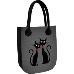 Torebka "City" w kolorze antracytowym ze wzorem - (S)35 x (W)42 x (G)10 cm. Szare torebki klasyczne damskie Bertoni, z materiału. W wyprzedaży za 59,95 zł.