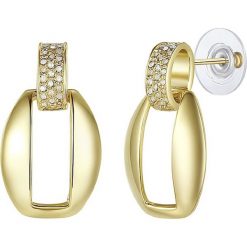 Pozłacane kolczyki-wkrętki z kryształami Swarovski. Żółte kolczyki damskie Highstreet Jewels, Runway & Co., z kryształem, złote. W wyprzedaży za 79,95 zł.