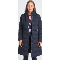GRANATOWY PŁASZCZ EMPORIO ARMANI. Niebieskie kurtki damskie Emporio Armani, bez wzorów. Za 954,50 zł.