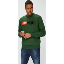 Diesel - Bluza. Zielone bluzy męskie Diesel, s, z nadrukiem, z bawełny, z kapturem, bez rękawów, bez kaptura. W wyprzedaży za 359,90 zł.
