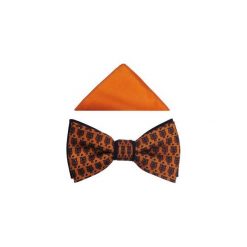 Pomarańczowa mucha męska w sowy A229. Pomarańczowe muszki męskie Modini Moda Męska, na co dzień, bez wzorów, z tkaniny, eleganckie. Za 49,50 zł.