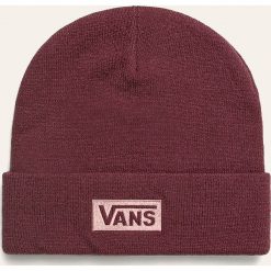Vans - Czapka. Fioletowe czapki damskie Vans, na zimę, bez wzorów, z elastanu. Za 99,90 zł.