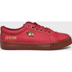 Big Star - Tenisówki. Brązowe trampki i tenisówki damskie BIG STAR, bez wzorów, ze skóry, na sznurówki. W wyprzedaży za 49,90 zł.