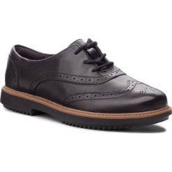 Oxfordy CLARKS - Raisie Hilde 261363424 Black. Czarne półbuty damskie Clarks, ze skóry, na obcasie. W wyprzedaży za 259,00 zł.