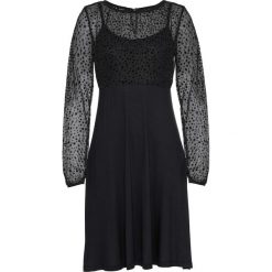Sukienka z dżerseju bonprix czarny. Czarne sukienki balowe bonprix, z dżerseju, z długim rękawem. Za 109,99 zł.