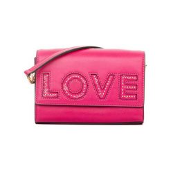 Skórzana torebka w kolorze różowym - 18 x 12,5 x 5,5 cm. Różowe torebki klasyczne damskie Michael Kors Accessoires, w paski, ze skóry, na ramię, bez dodatków. W wyprzedaży za 571,95 zł.